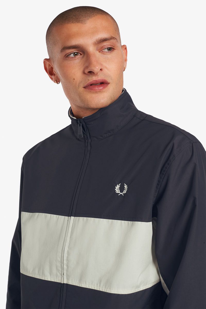 Men's Fred Perry Colour Block Brentham Jackets Deep Grey | 4870239-CE