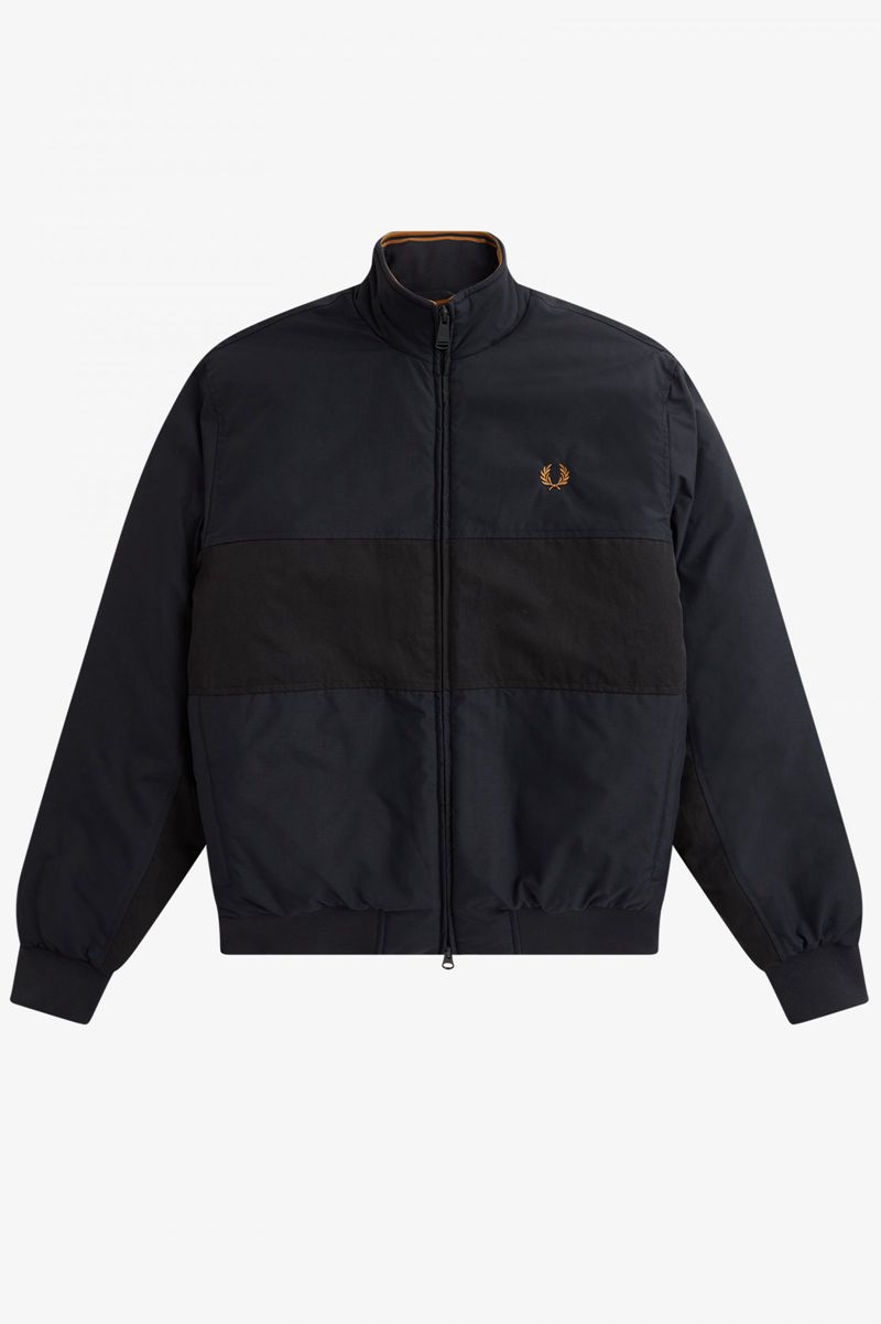 Men's Fred Perry Colour Block Padded Brentham Jackets Navy | 0589461-YS