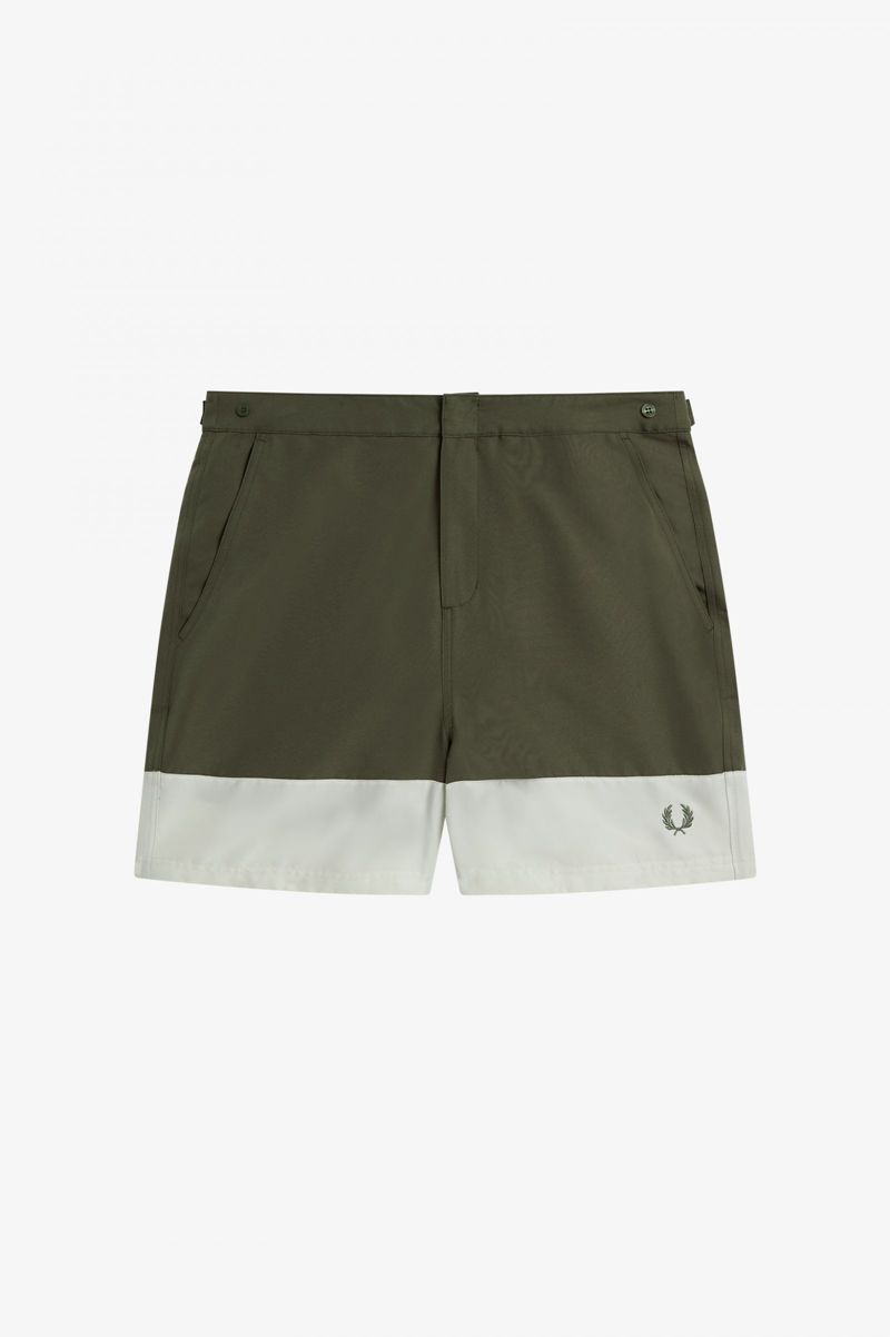 Men's Fred Perry Colour Block Swim Shorts Green | 6893451-CU