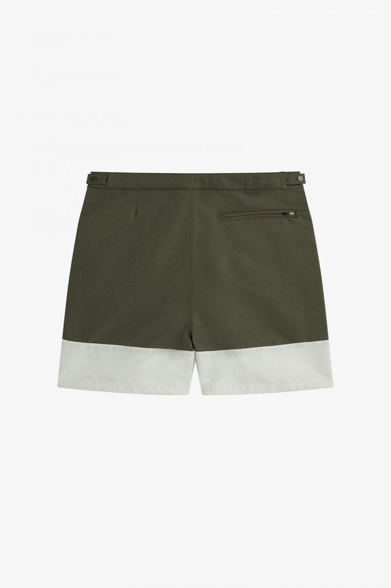 Men's Fred Perry Colour Block Swim Shorts Green | 6893451-CU