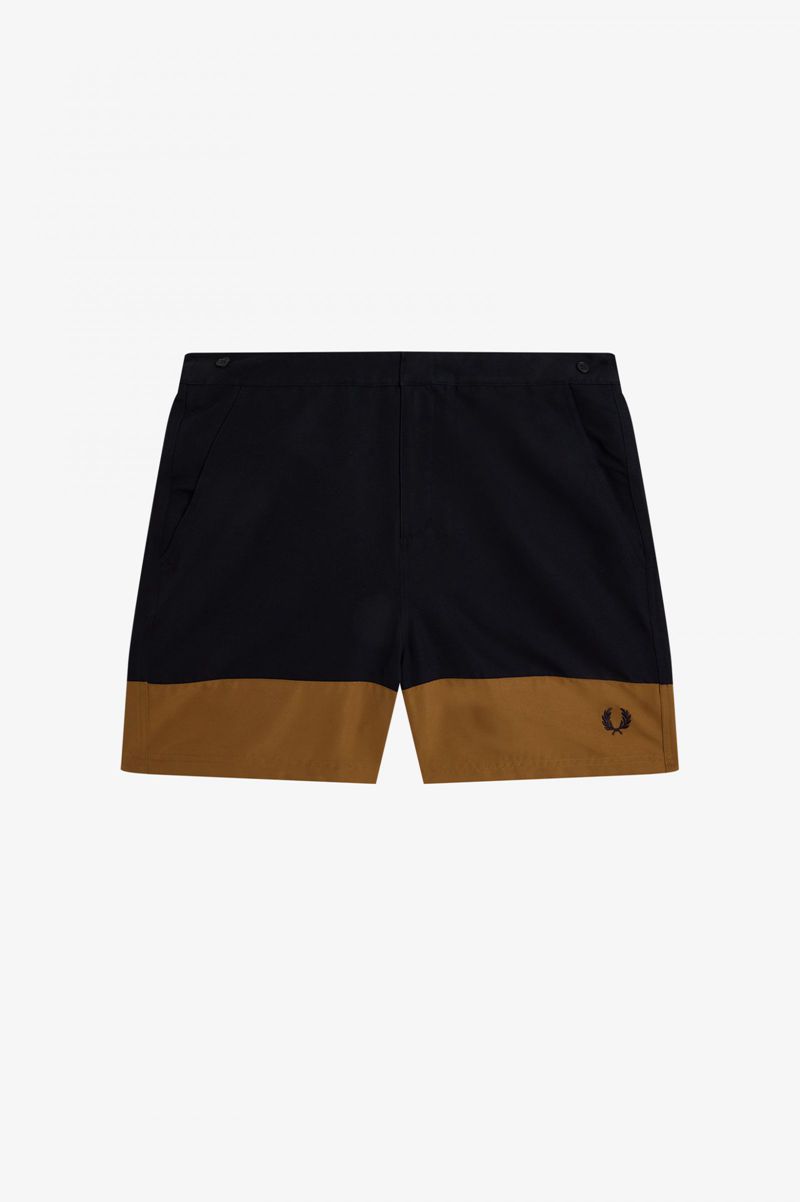 Men's Fred Perry Colour Block Swim Shorts Navy | 9536712-JK