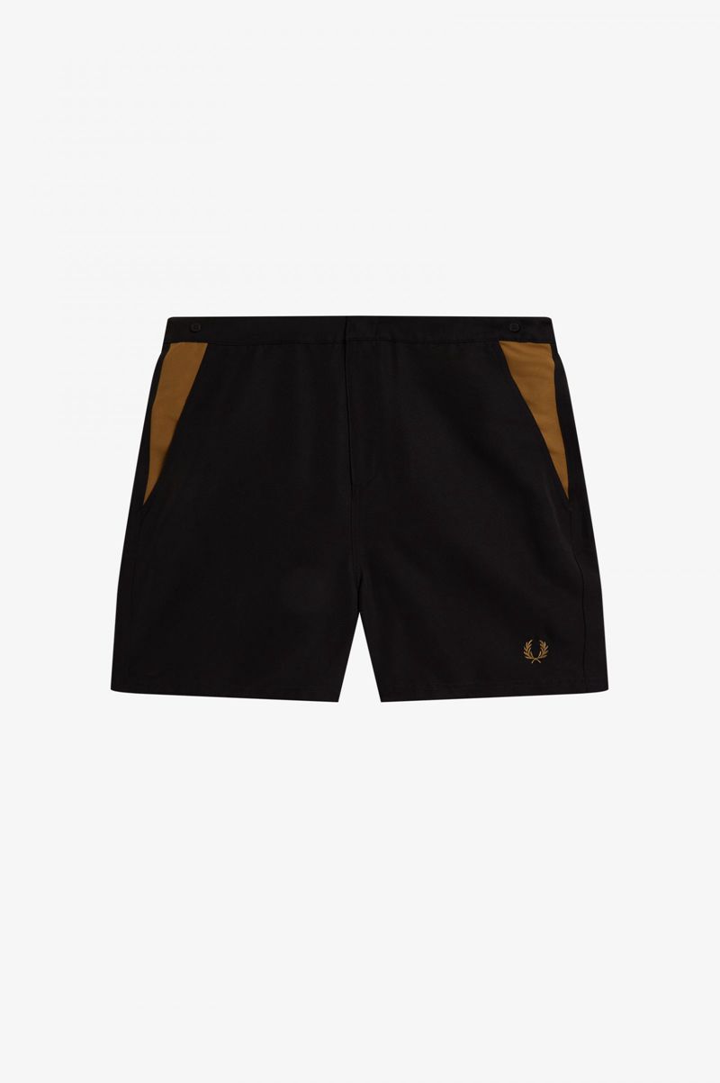 Men's Fred Perry Contrast Panel Swim Shorts Black | 5963148-GC