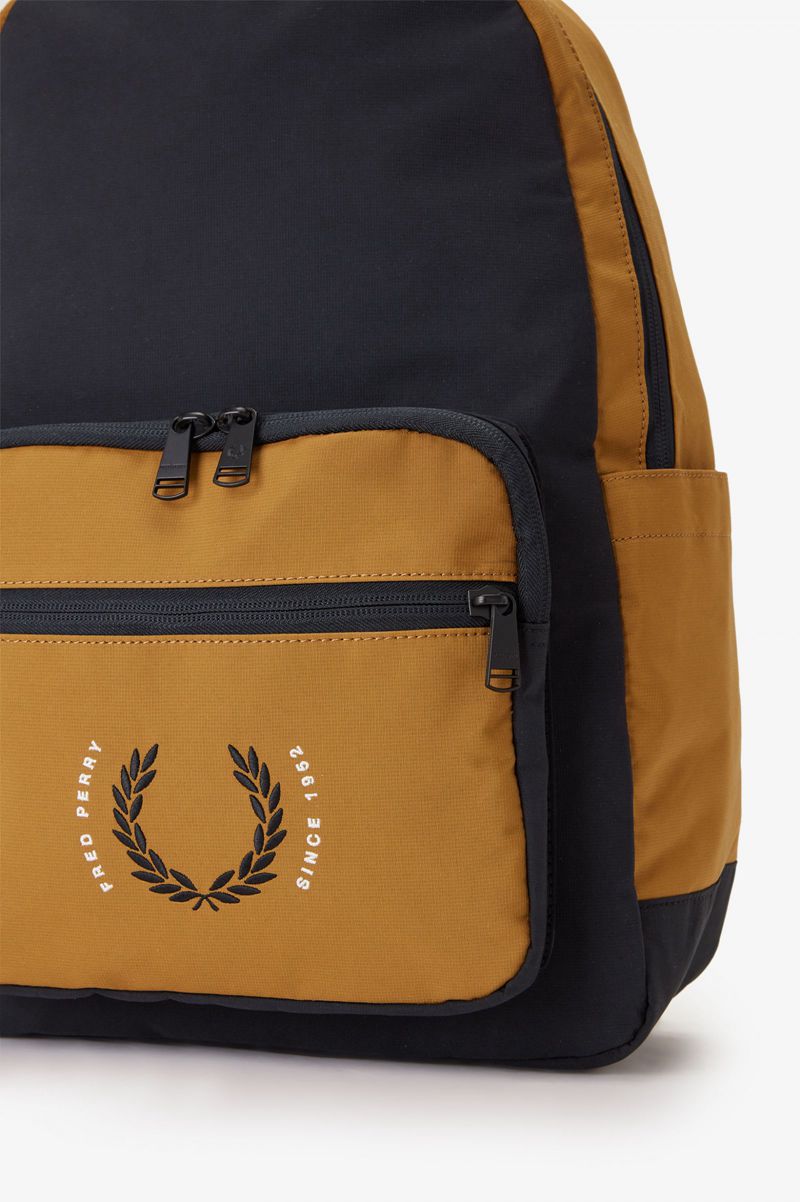 Men's Fred Perry Contrast Ripstop Backpack Black | 0329471-HY