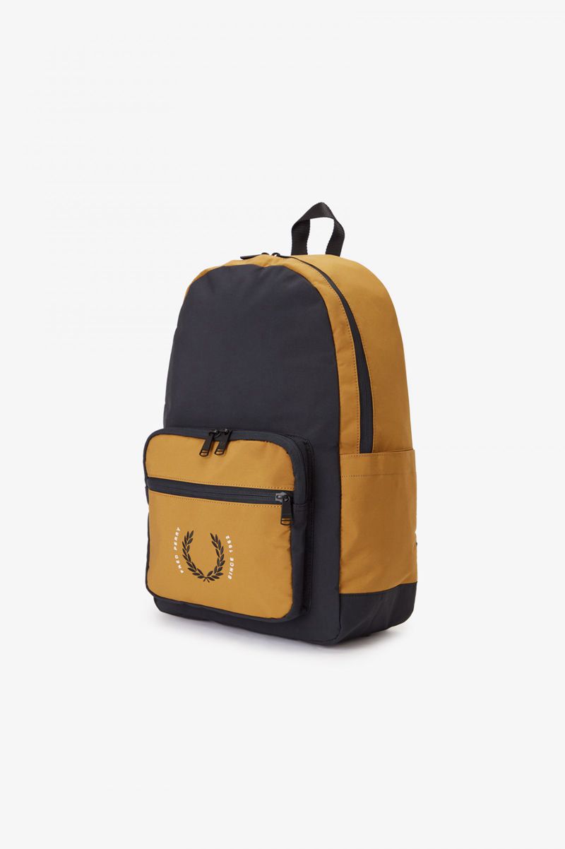 Men's Fred Perry Contrast Ripstop Backpack Black | 0329471-HY