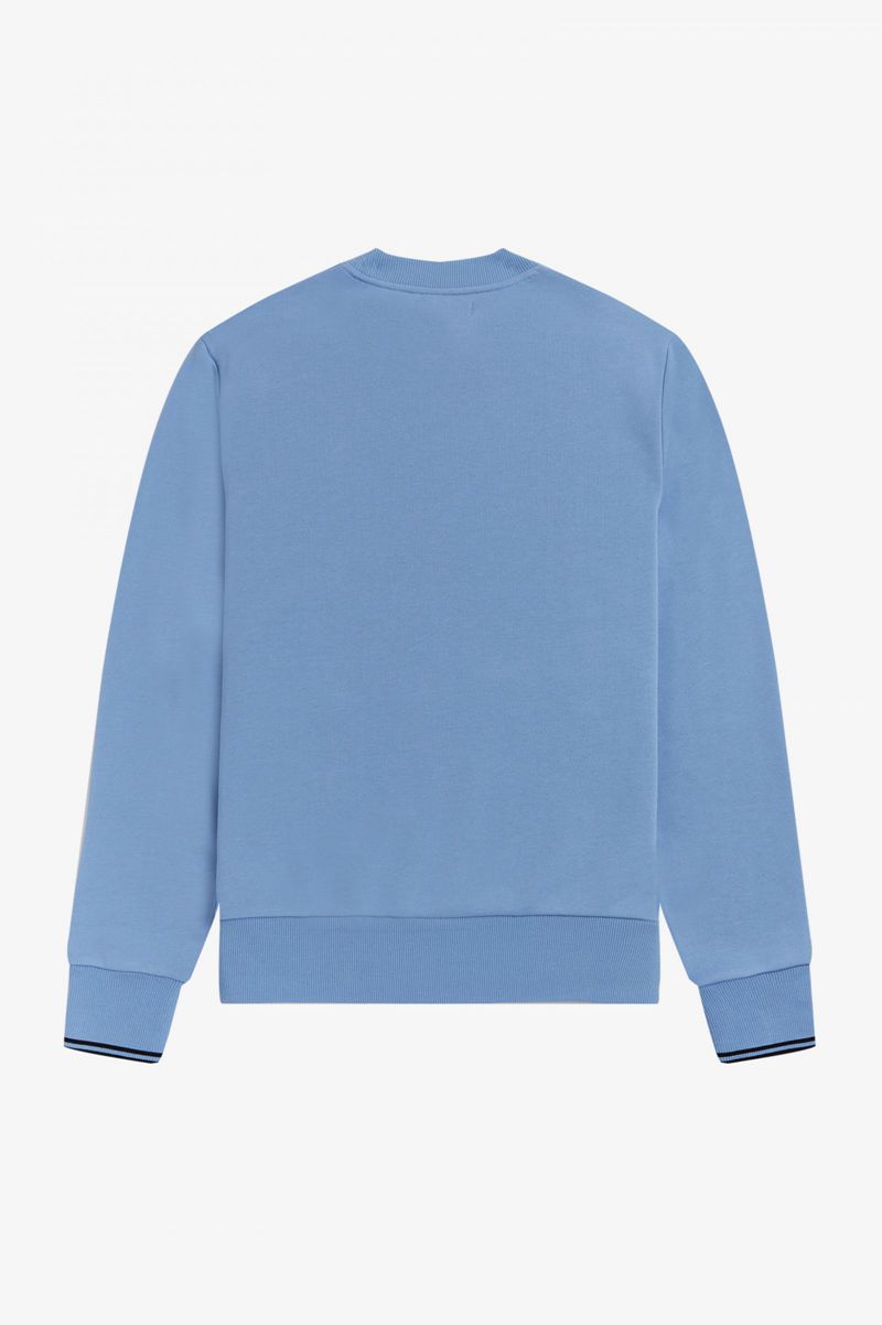 Men's Fred Perry Crew Neck Sweatshirts Blue | 5147869-ZM