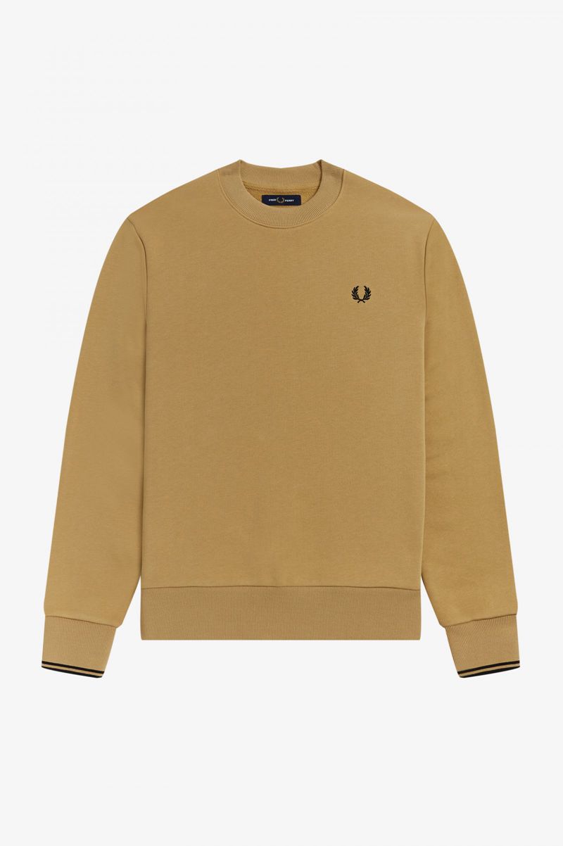 Men's Fred Perry Crew Neck Sweatshirts Grey | 7389016-IL