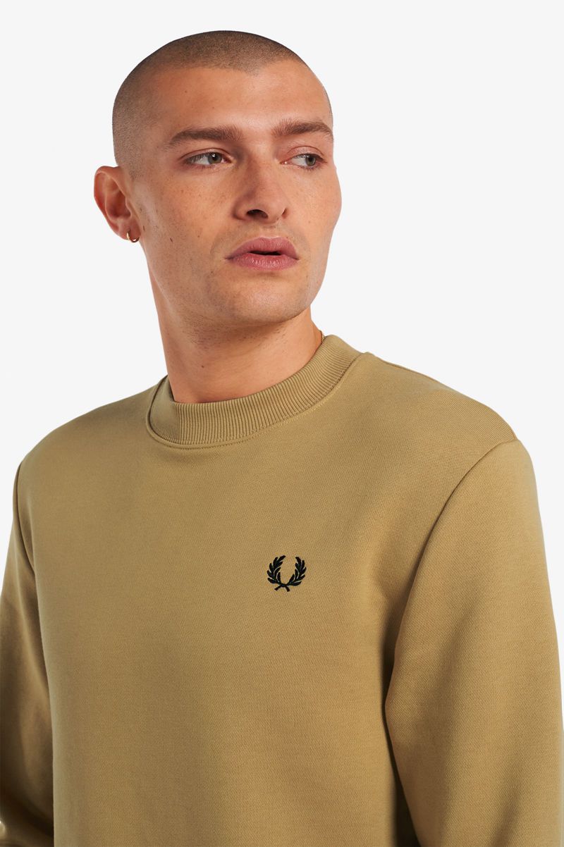 Men's Fred Perry Crew Neck Sweatshirts Grey | 7389016-IL