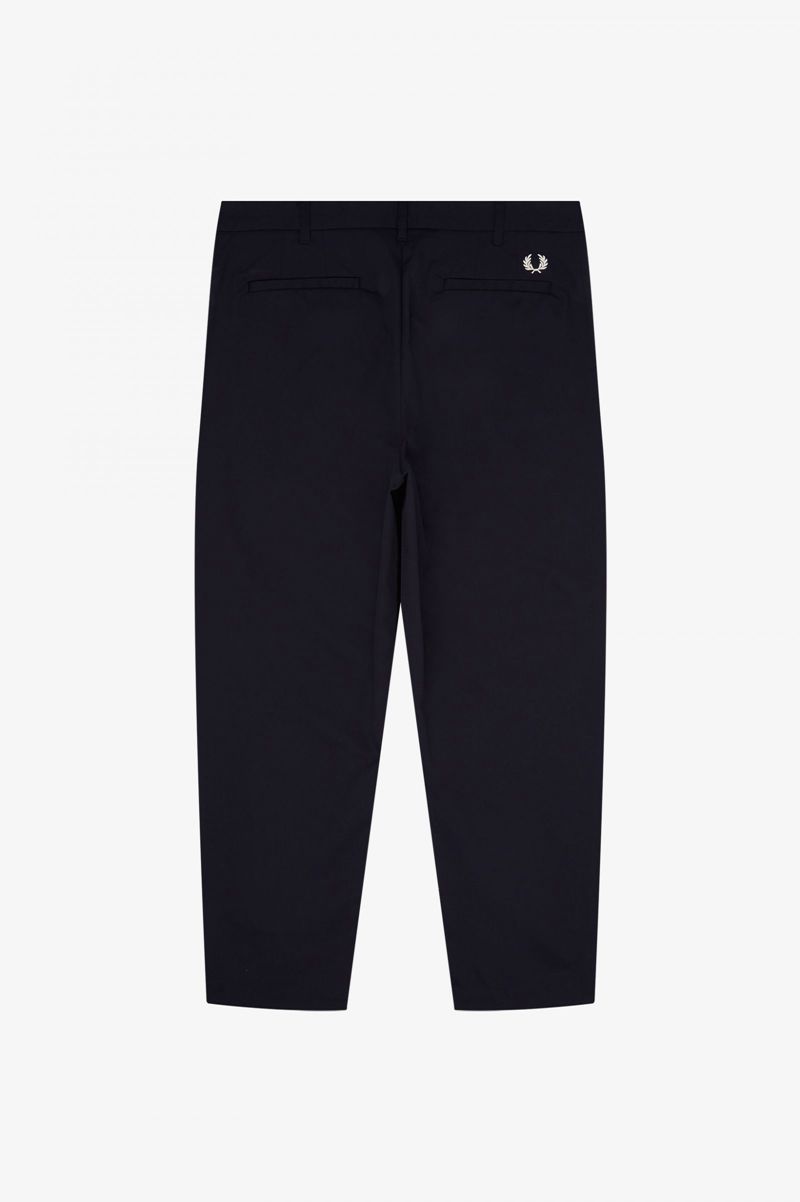 Men's Fred Perry Cropped Pants Navy | 3712645-RU