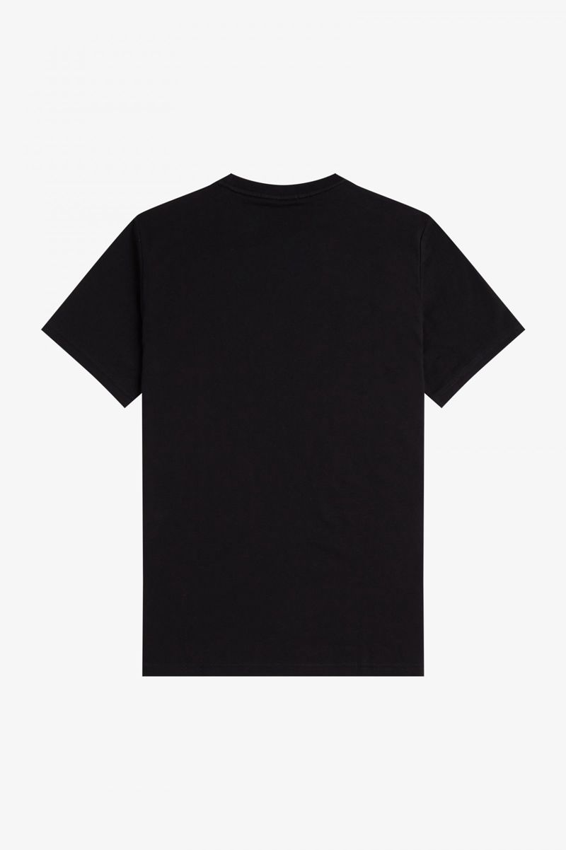 Men's Fred Perry Disc Graphic T-Shirts Black | 4650781-DG