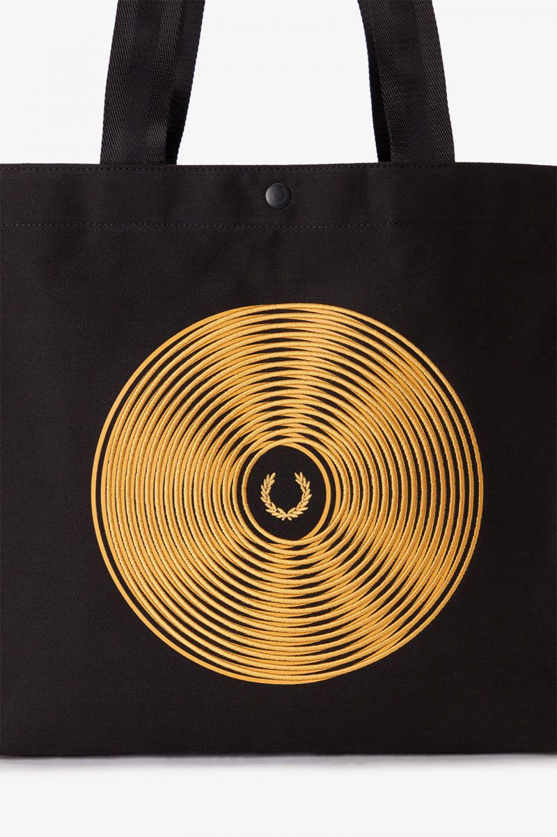 Men's Fred Perry Disc Graphic Tote Bags Black | 6497503-YT