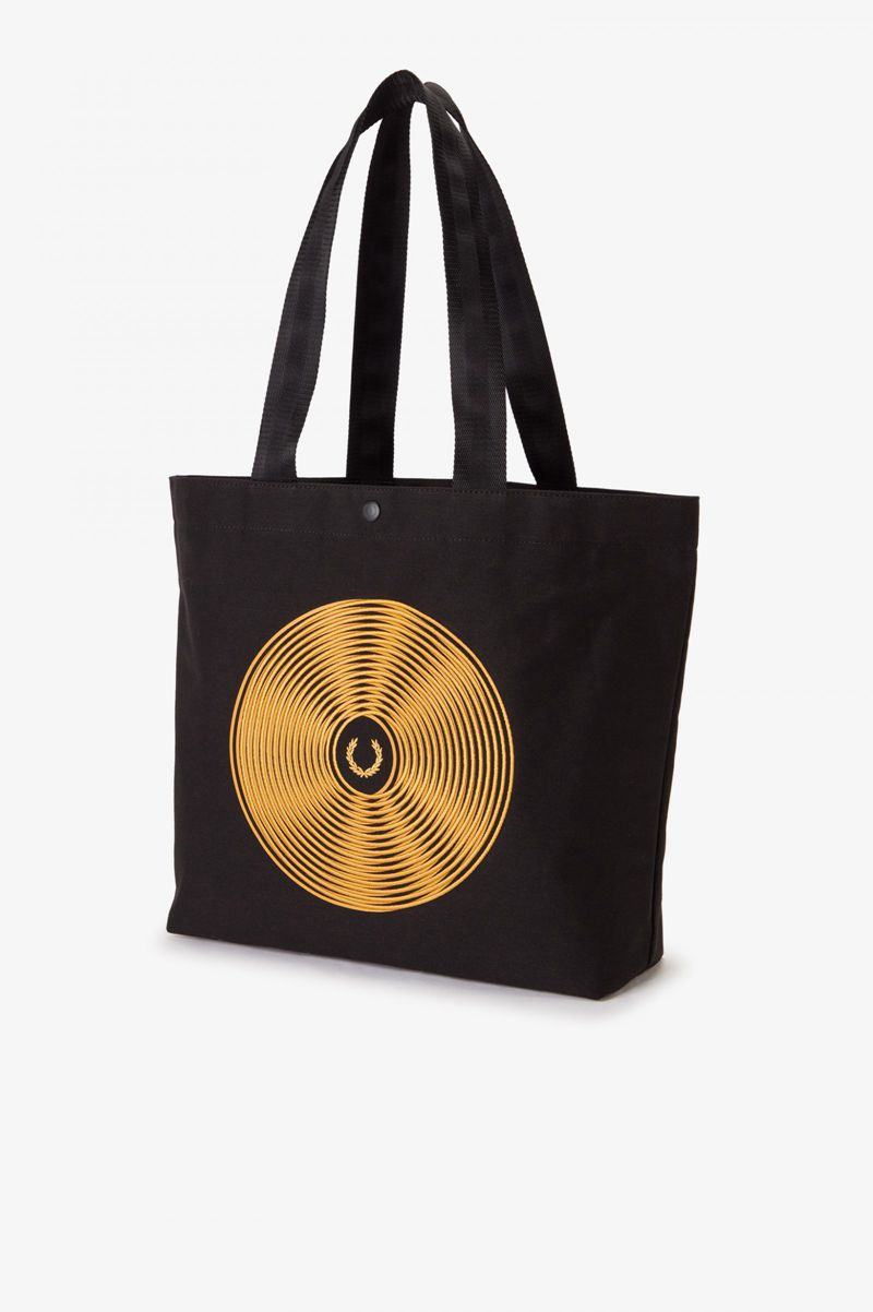 Men's Fred Perry Disc Graphic Tote Bags Black | 6497503-YT