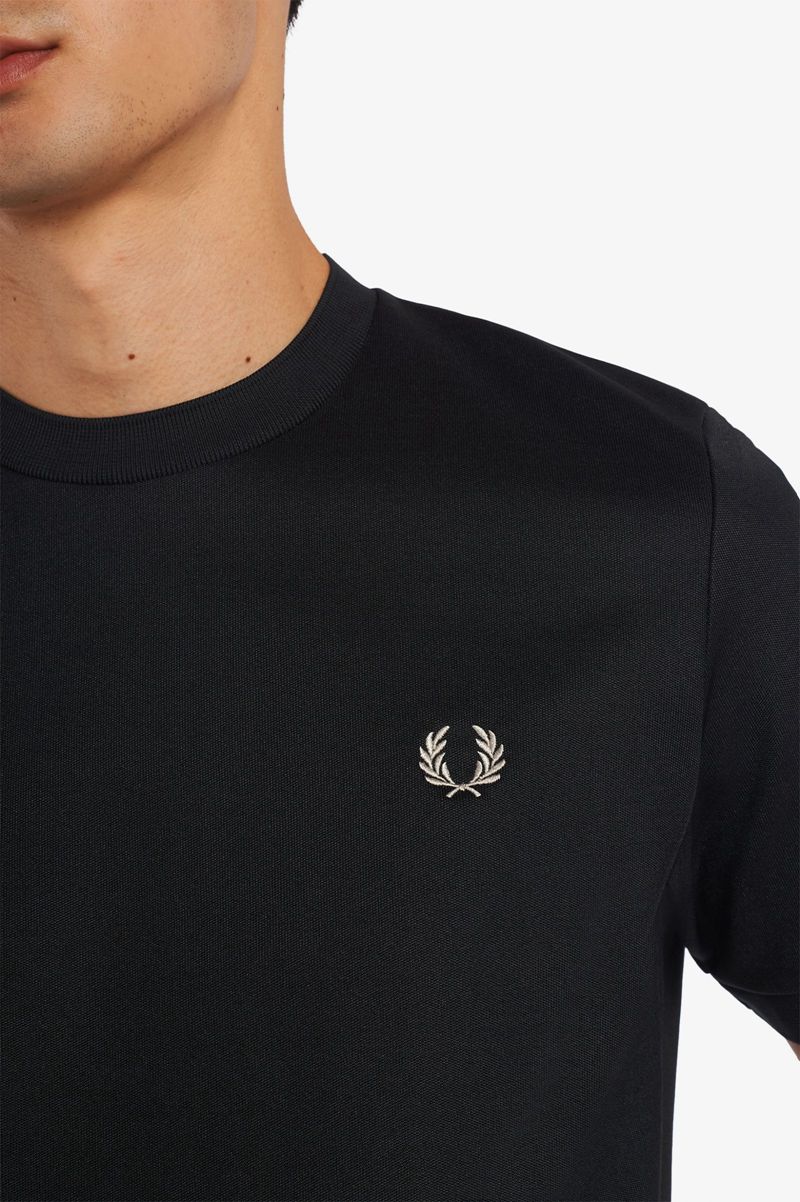 Men's Fred Perry Elasticated Hem T-Shirts Black | 1954376-VJ