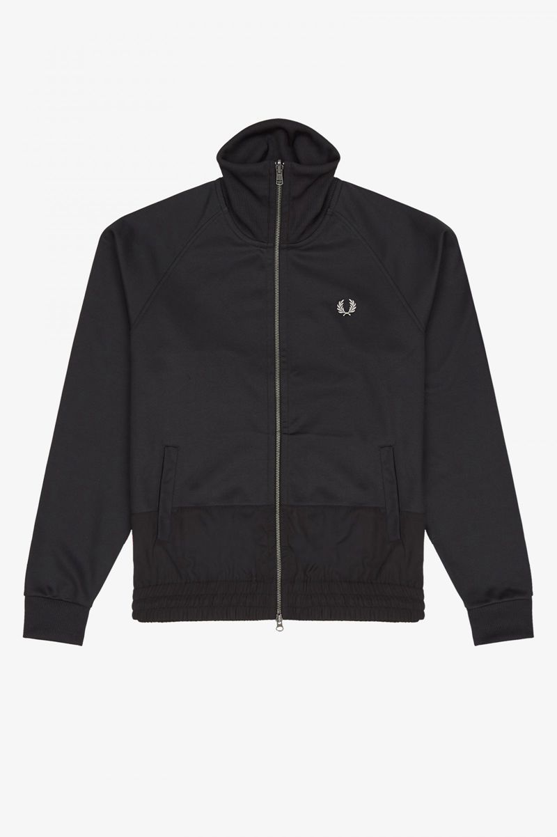 Men's Fred Perry Elasticated Hem Track Jackets Black | 9814732-OC