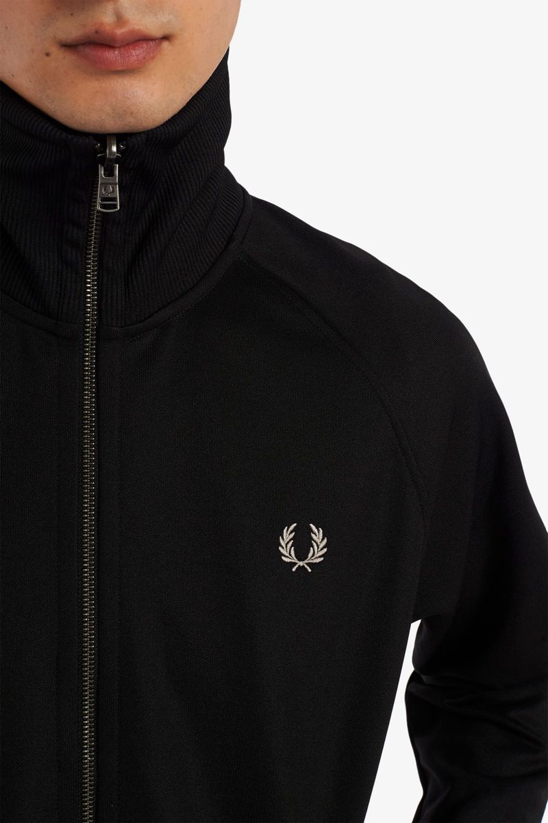 Men's Fred Perry Elasticated Hem Track Jackets Black | 9814732-OC