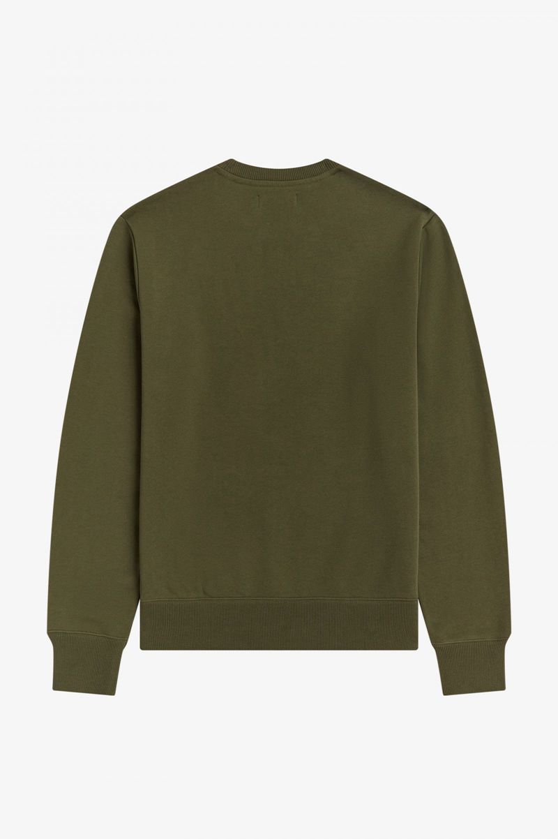 Men's Fred Perry Embroidered Sweatshirts Green | 3076584-CB