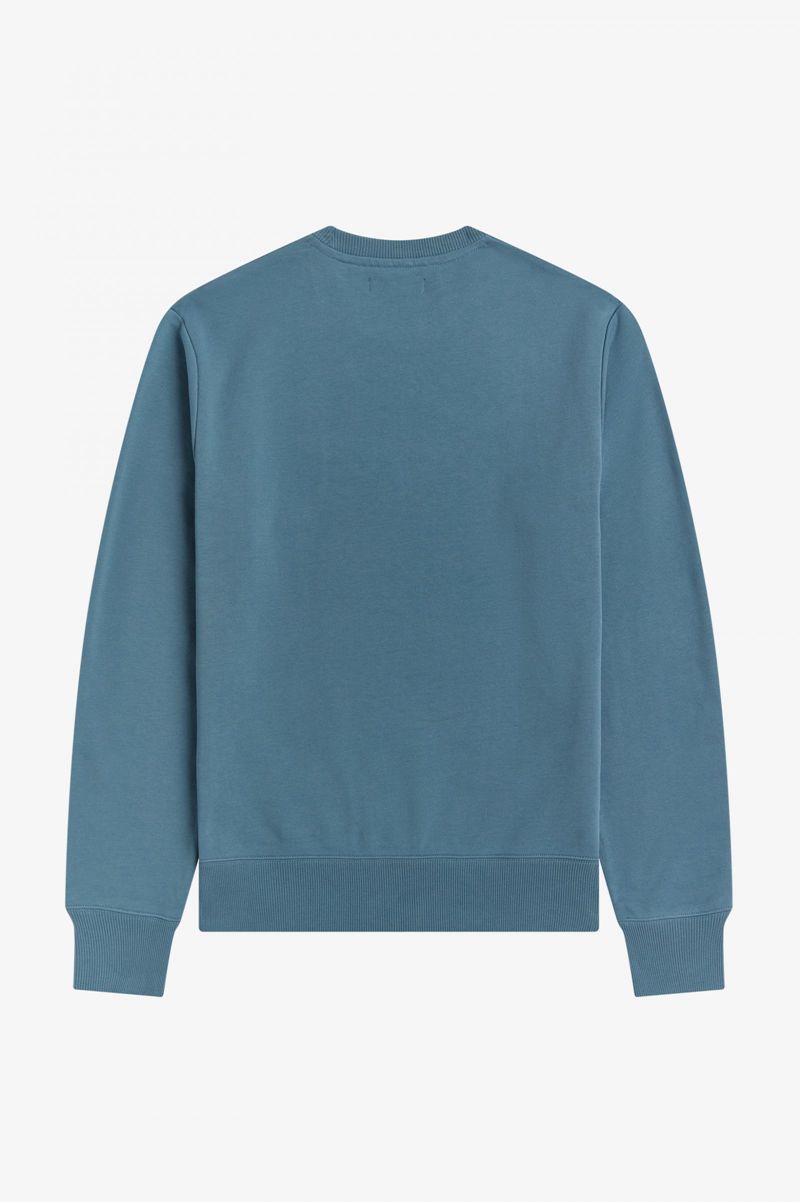 Men's Fred Perry Embroidered Sweatshirts Grey Blue | 4216875-FX