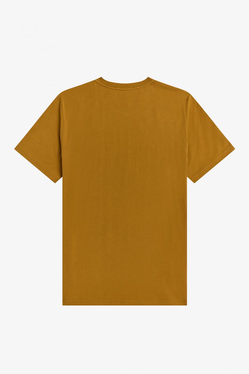 Men's Fred Perry Embroidered T-Shirts Camel | 0978542-RQ