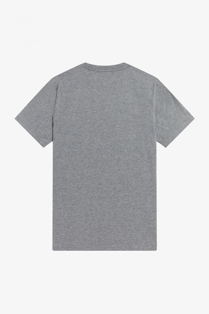 Men's Fred Perry Embroidered T-Shirts Grey | 3258947-DX