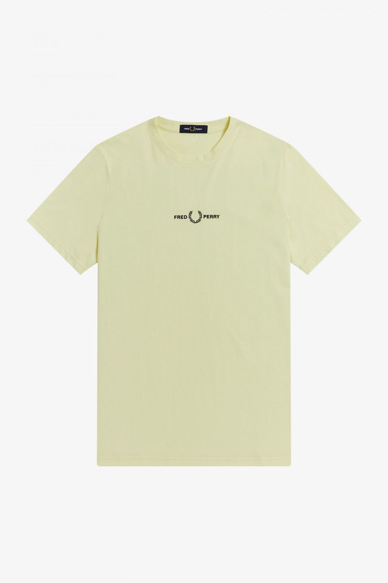 Men's Fred Perry Embroidered T-Shirts Green | 8213746-RL