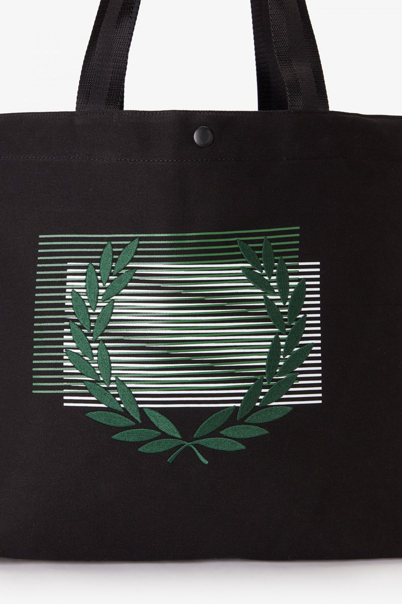 Men's Fred Perry Glitch Graphic Tote Bags Black | 7608513-NO