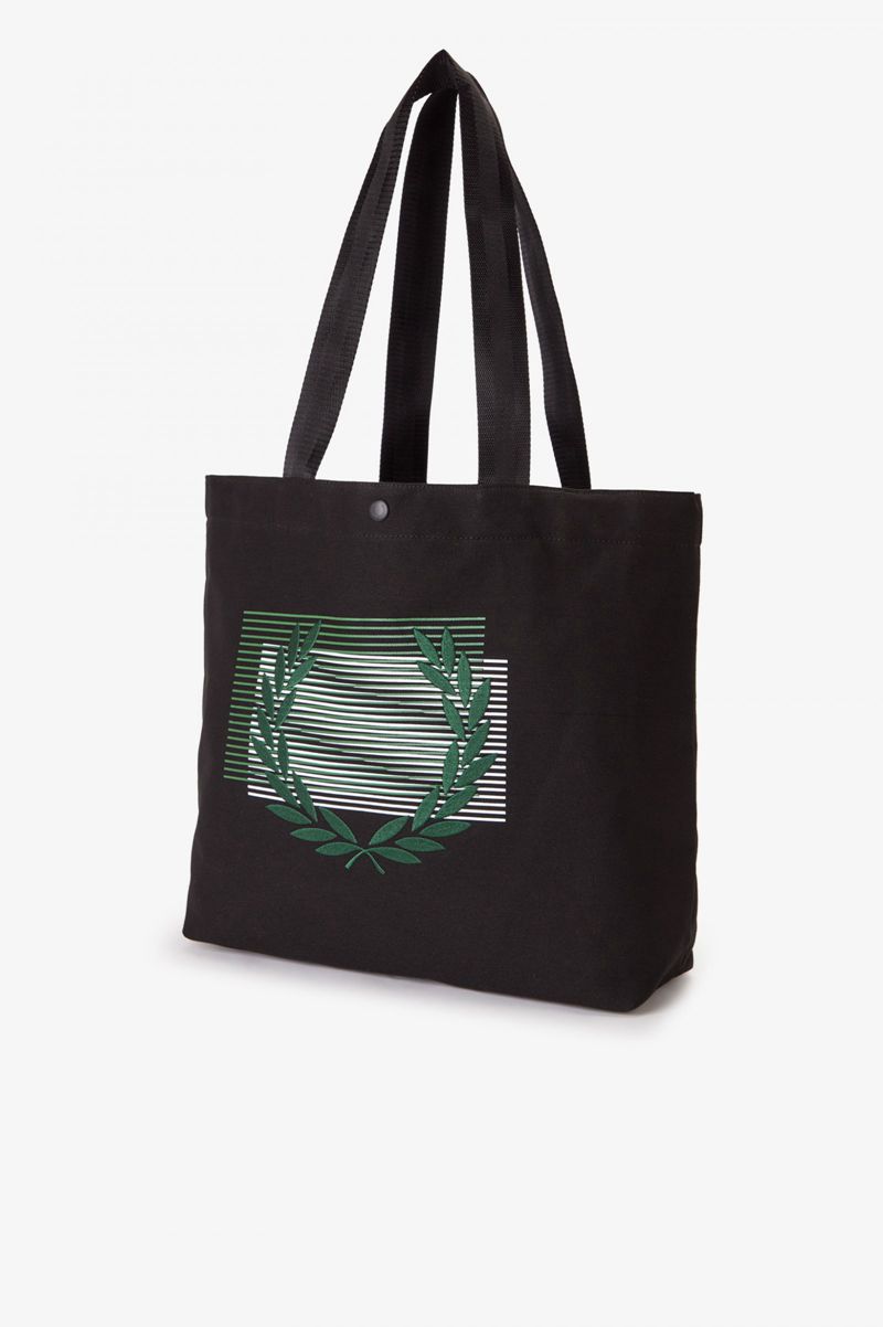 Men's Fred Perry Glitch Graphic Tote Bags Black | 7608513-NO