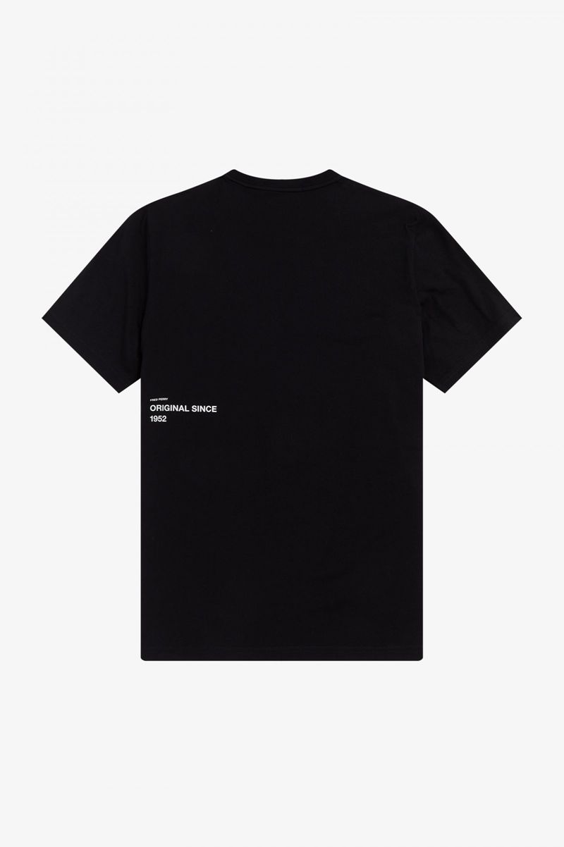 Men's Fred Perry Gradient Dot T-Shirts Black | 9832761-GX