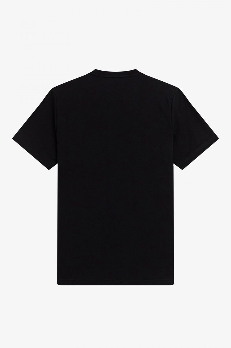 Men's Fred Perry Graphic T-Shirts Black | 2950481-VP