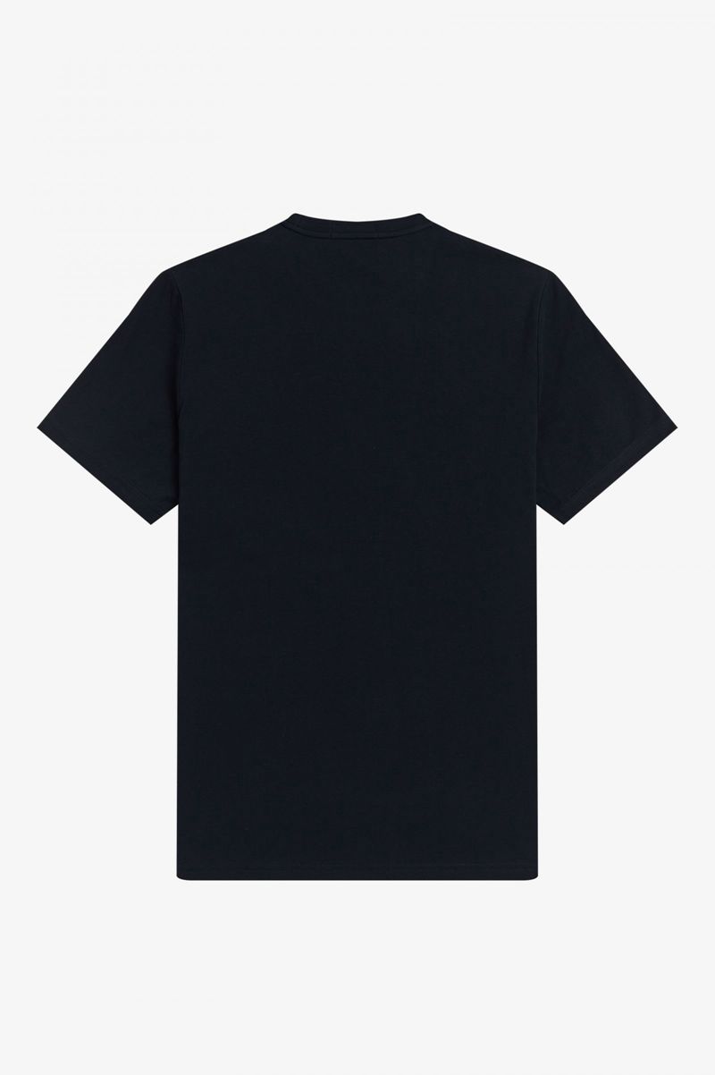 Men's Fred Perry Graphic T-Shirts Navy | 5832467-AB