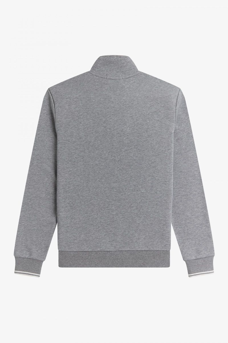 Men's Fred Perry Half Zip Sweatshirts Grey | 2375964-SJ