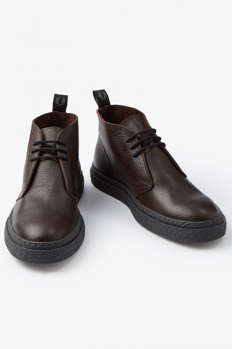 Men's Fred Perry Hawley Shoes Dark Chocolate | 8416753-GN