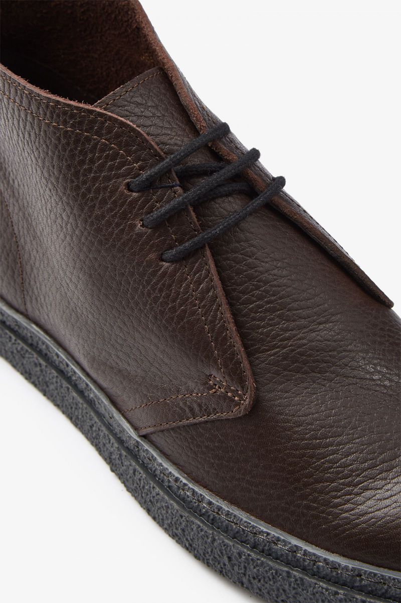 Men's Fred Perry Hawley Shoes Dark Chocolate | 8416753-GN