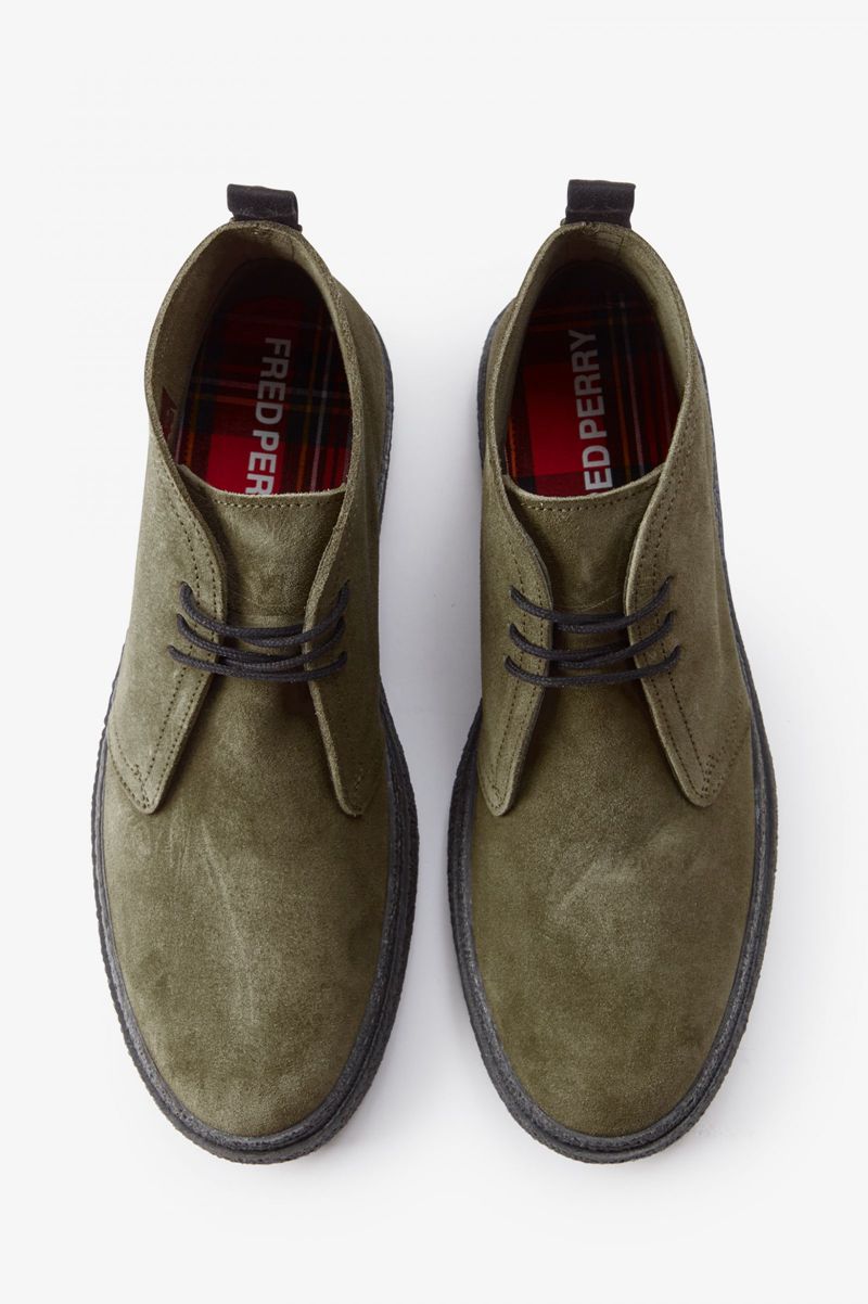 Men's Fred Perry Hawley Shoes Olive | 7631809-QY