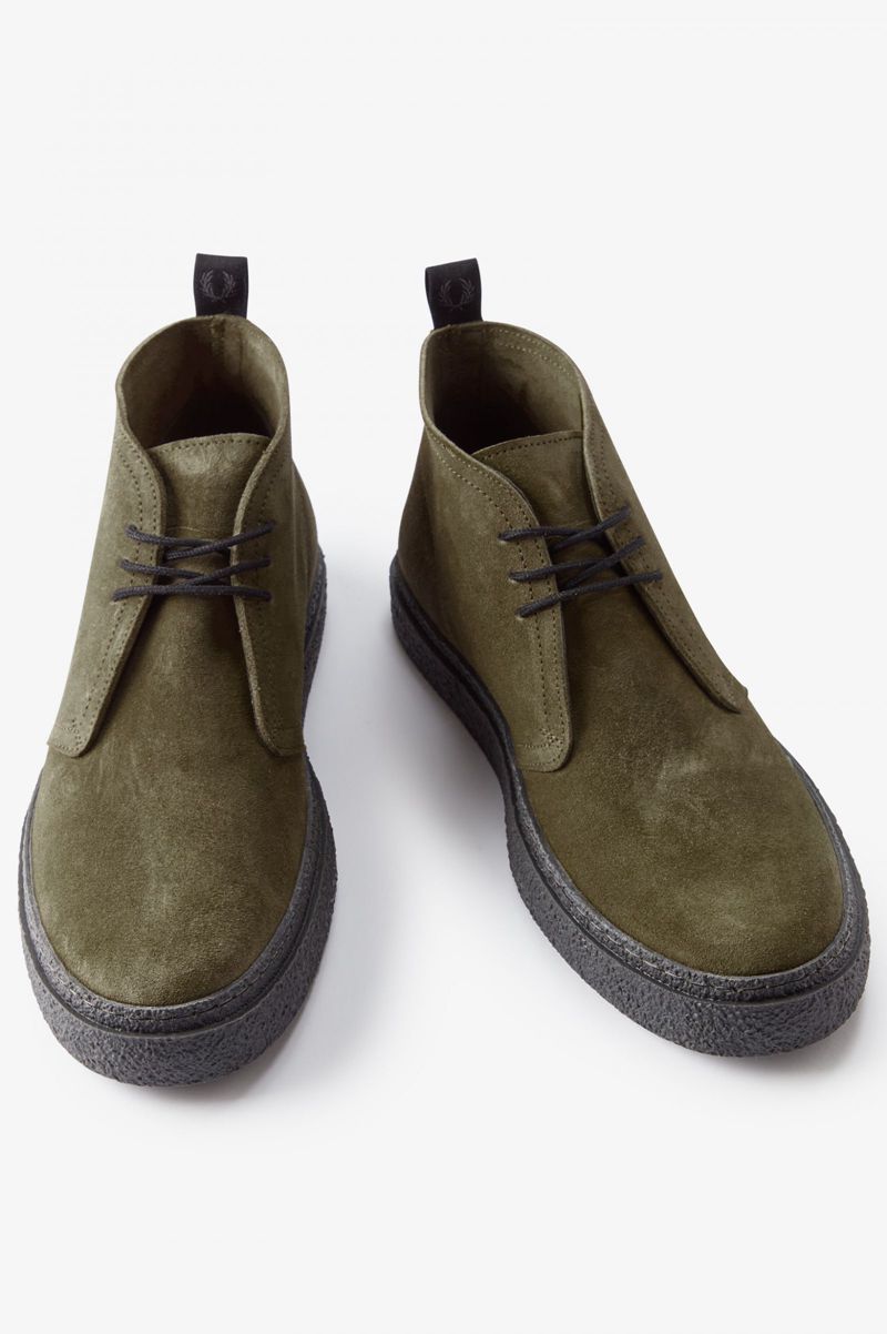 Men's Fred Perry Hawley Shoes Olive | 7631809-QY