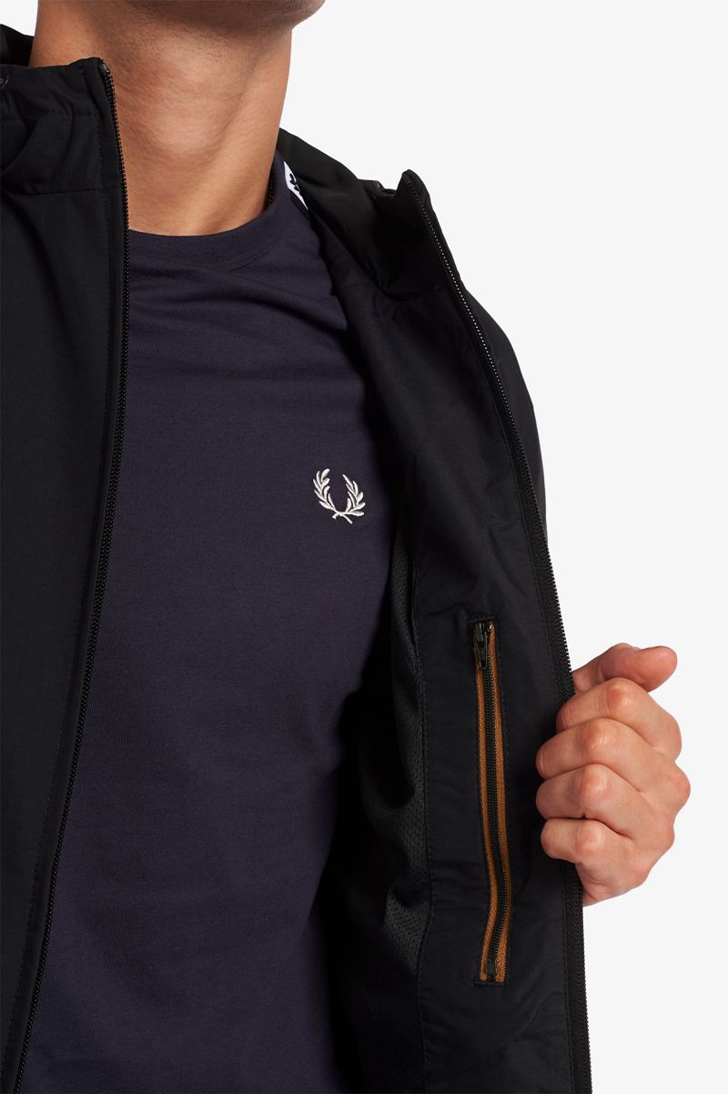 Men's Fred Perry Hooded Brentham Jackets Navy | 9357801-PB