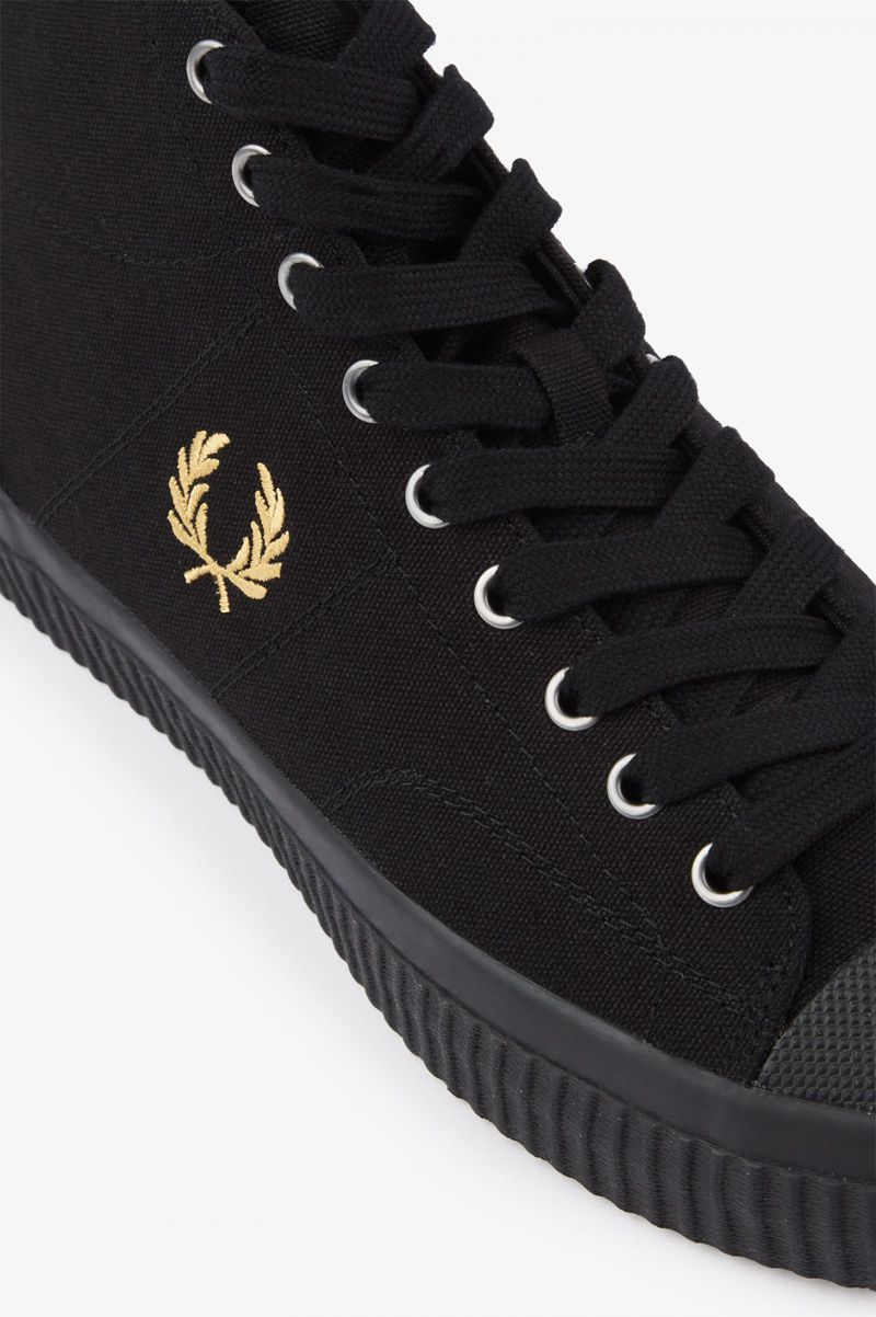 Men's Fred Perry Hughes Mid Shoes Black | 5340768-SG