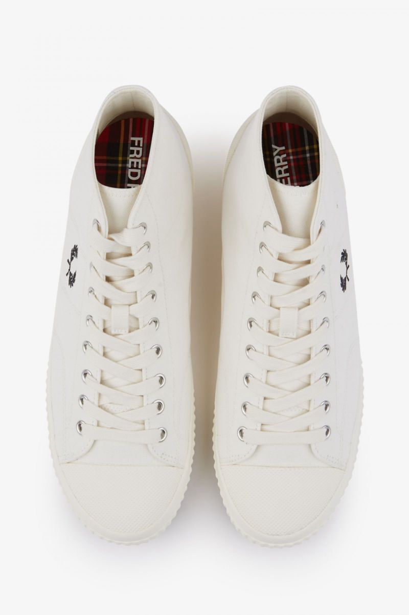 Men's Fred Perry Hughes Mid Shoes White | 1236574-QL