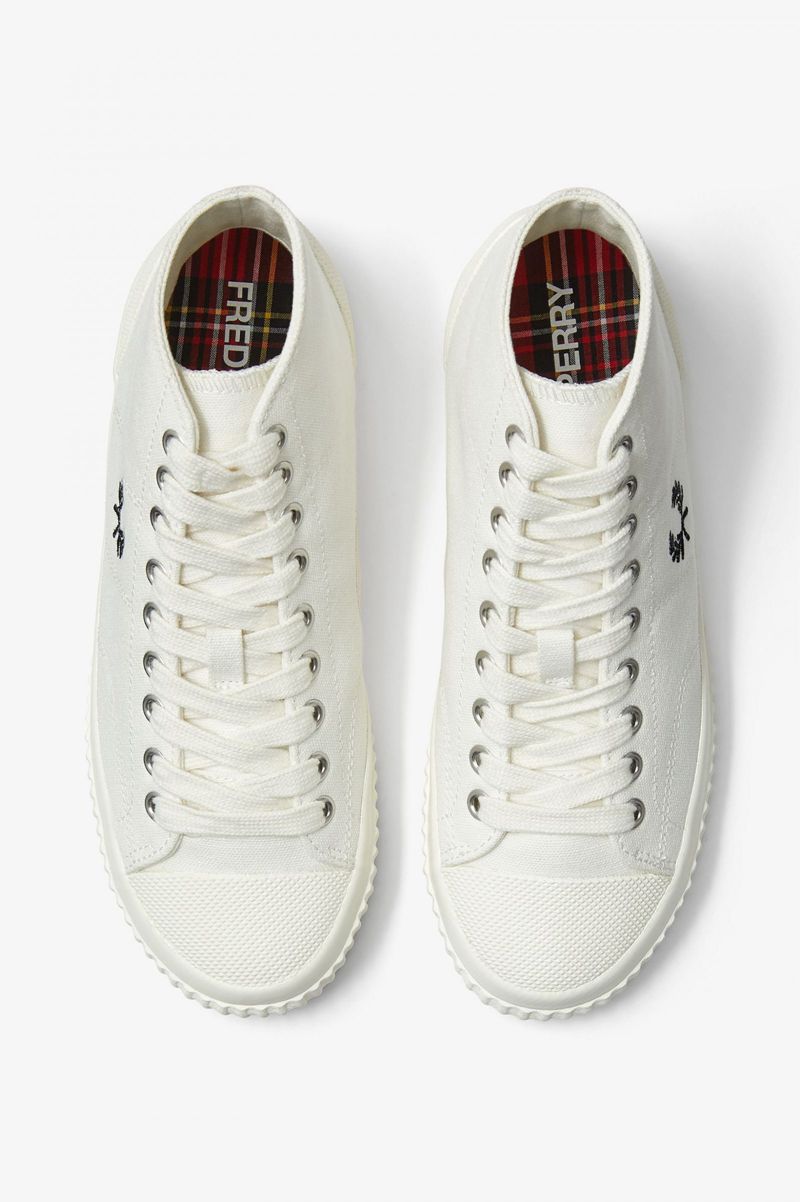 Men's Fred Perry Hughes Mid Shoes White | 1236574-QL