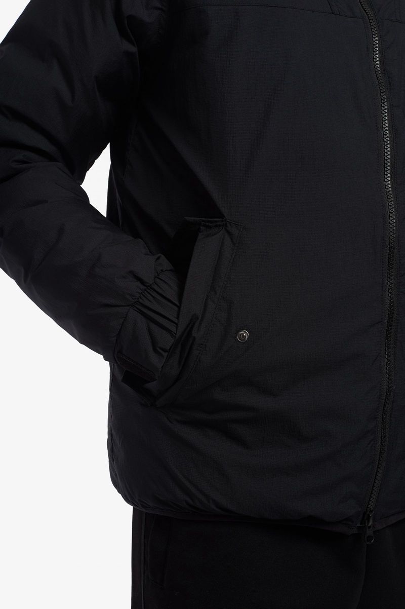 Men's Fred Perry Insulated Hooded Jackets Black | 9362758-CK