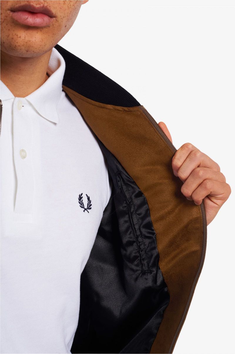 Men's Fred Perry J2848 Jackets Dark Brown | 9816027-QM