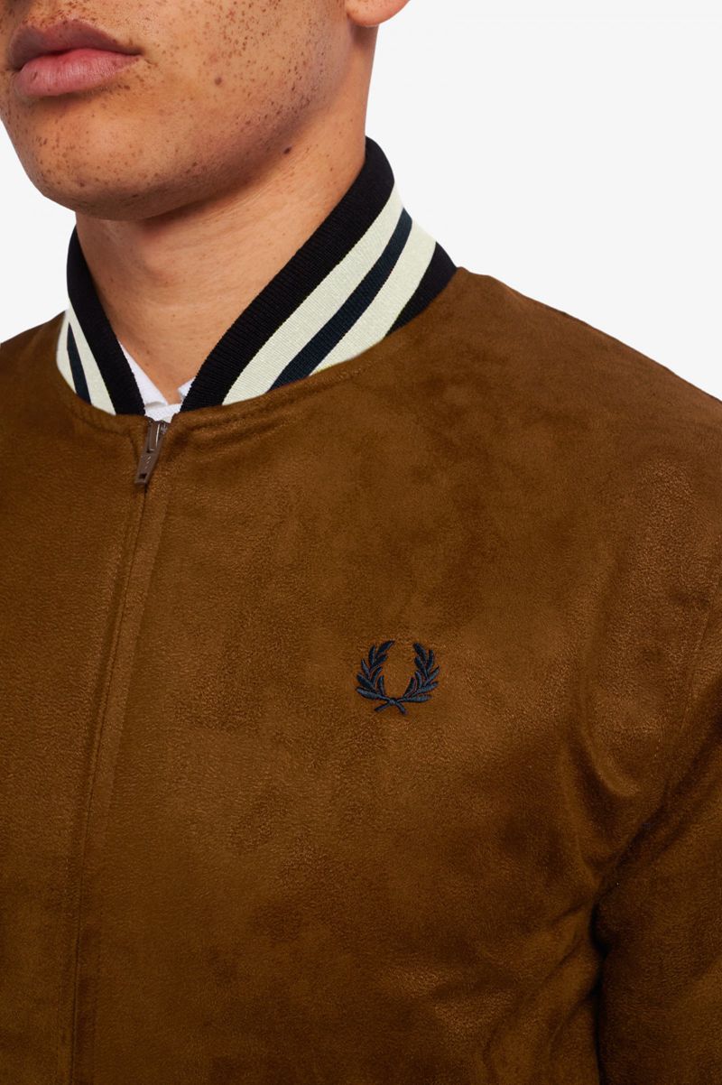 Men's Fred Perry J2848 Jackets Dark Brown | 9816027-QM