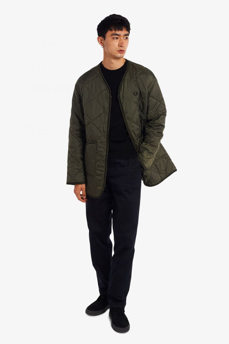 Men's Fred Perry J2852 Jackets Olive Green | 3520861-WN