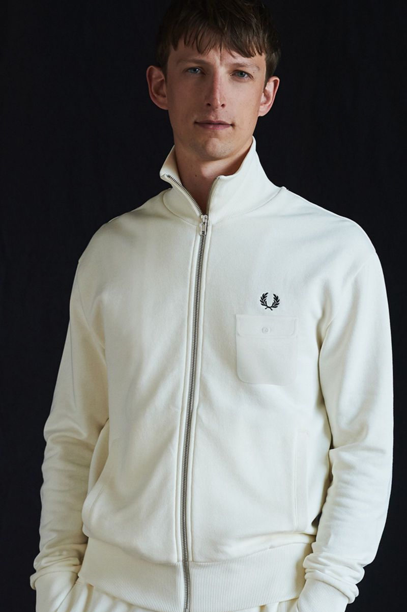 Men\'s Fred Perry J3833 Jackets White | 1430972-FH