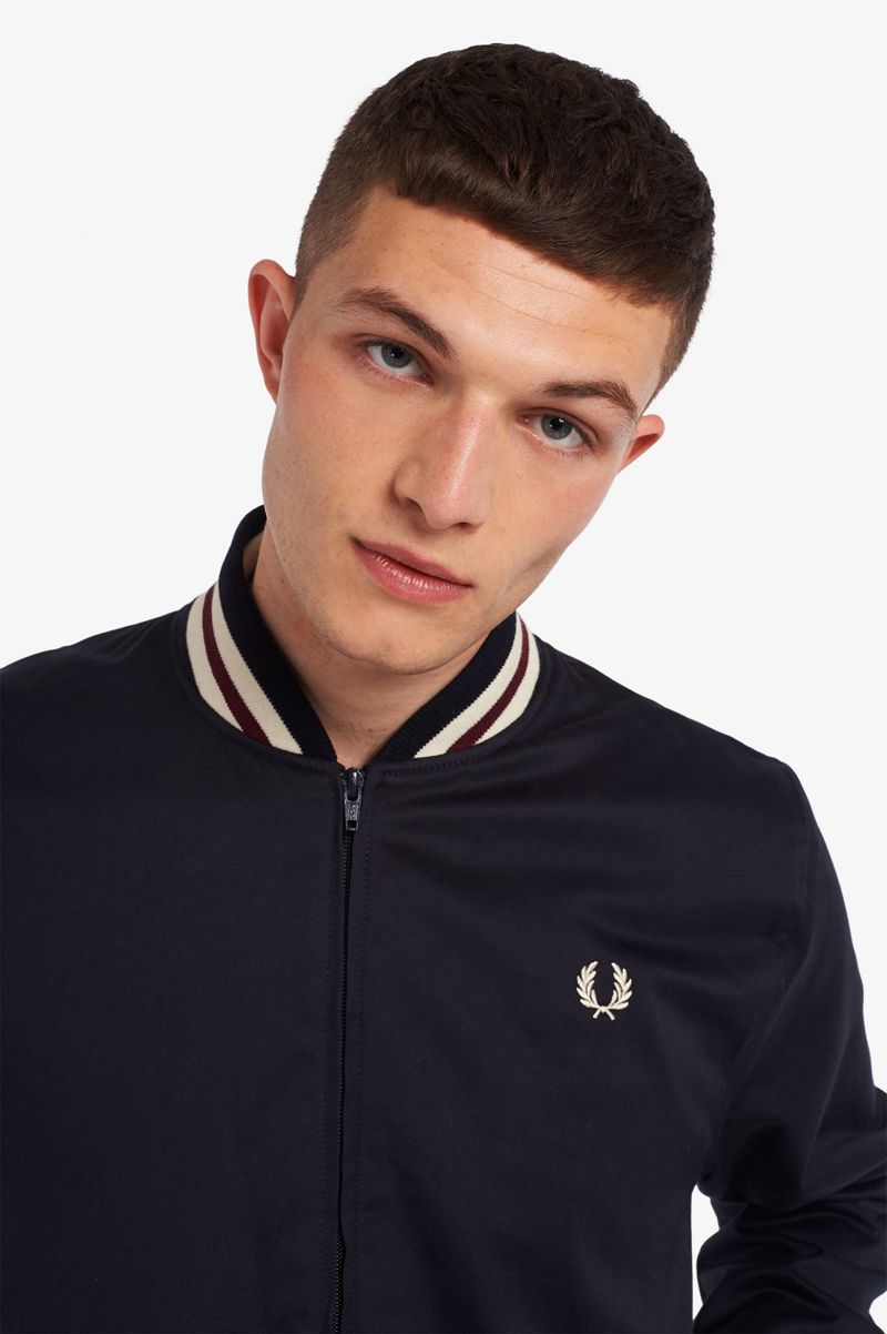 Men's Fred Perry J3856 Jackets Navy | 4879635-JU