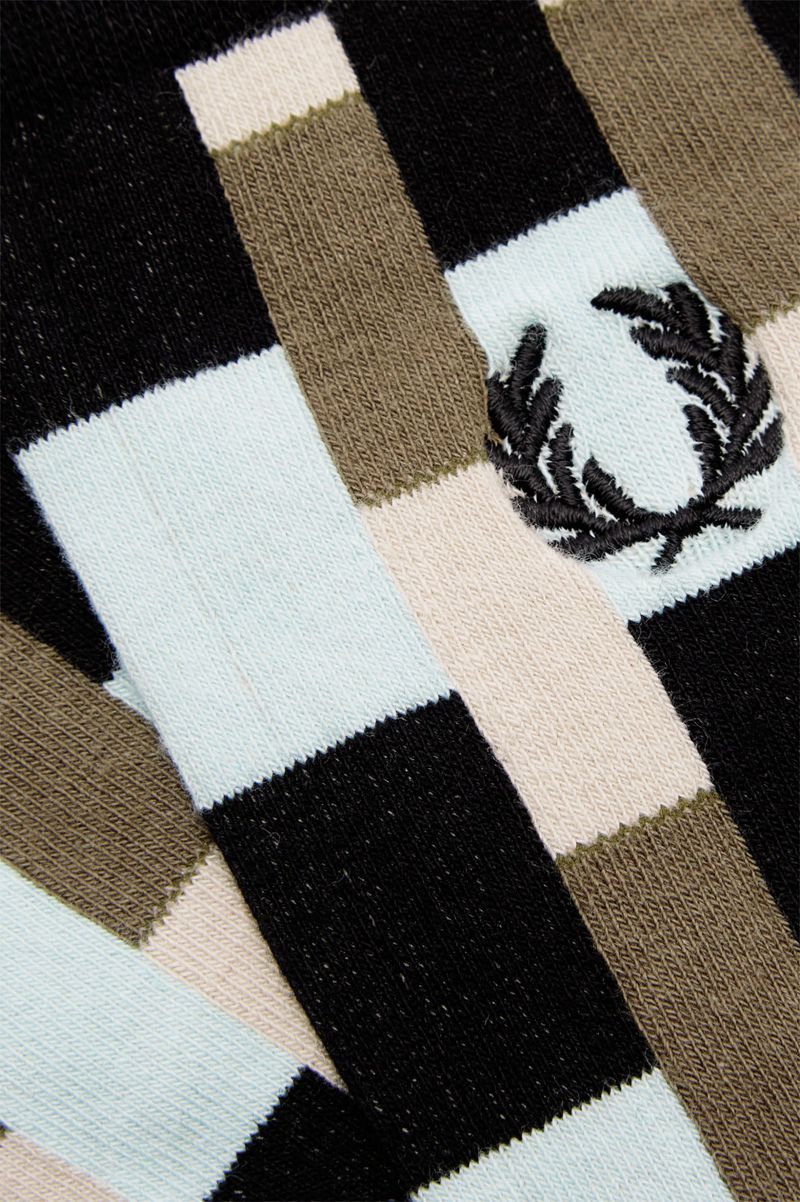 Men's Fred Perry Jacquard Pattern Socks Blue | 0387126-BY