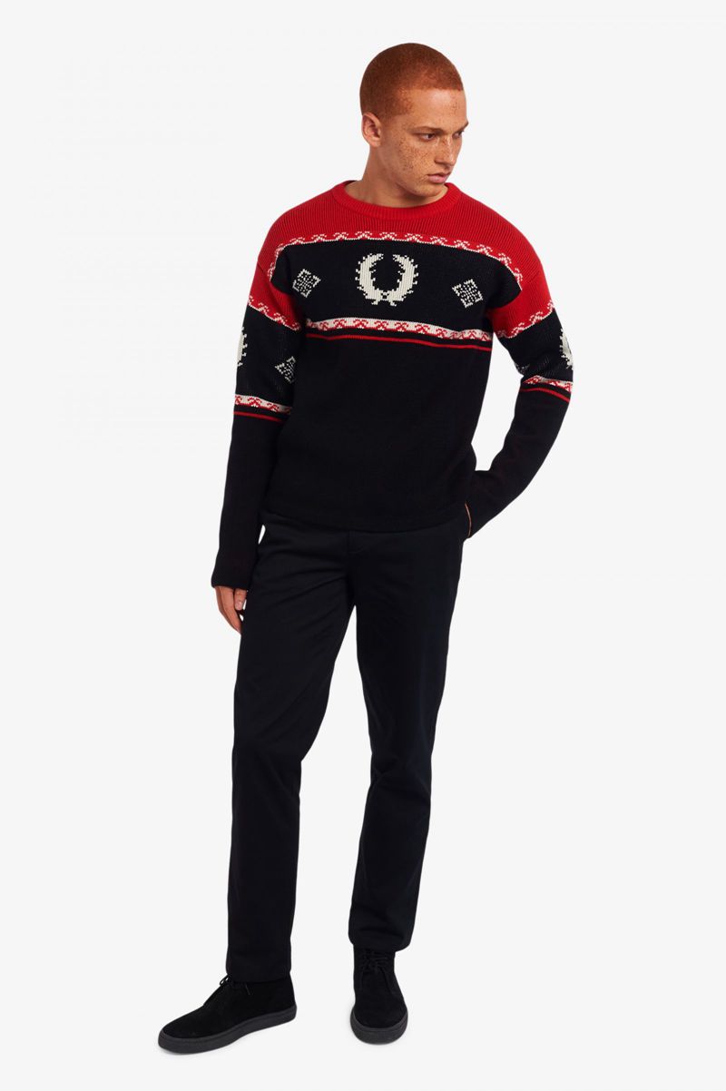 Men's Fred Perry K2800 Knitwear Black | 7641908-ZQ