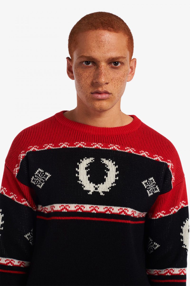 Men's Fred Perry K2800 Knitwear Black | 7641908-ZQ