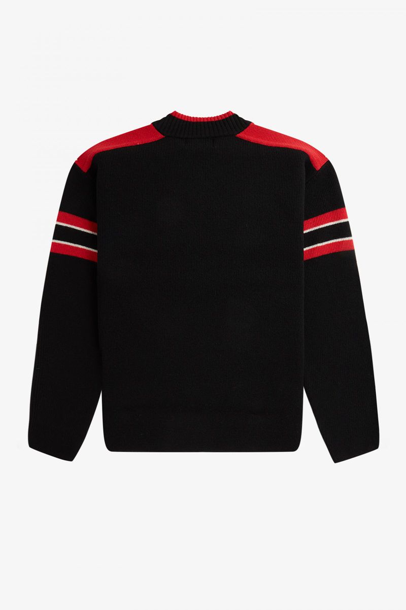 Men's Fred Perry K2802 Knitwear Black | 5297486-LS