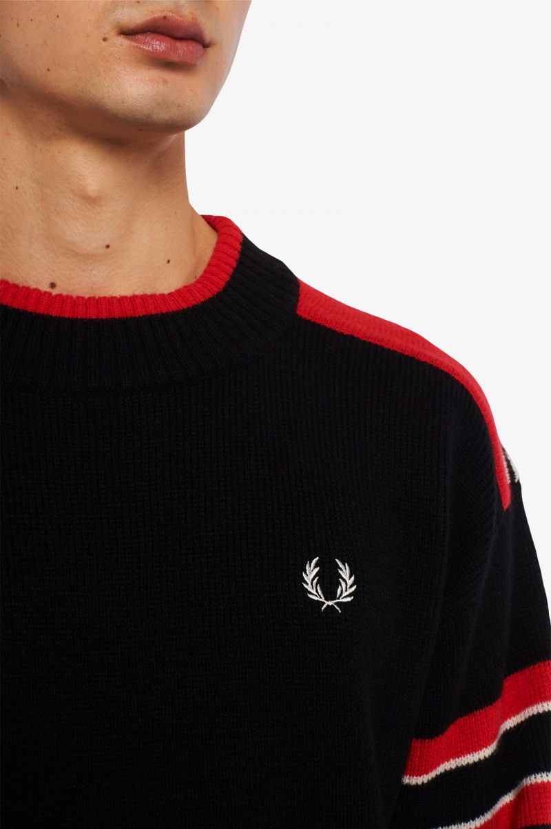 Men's Fred Perry K2802 Knitwear Black | 5297486-LS