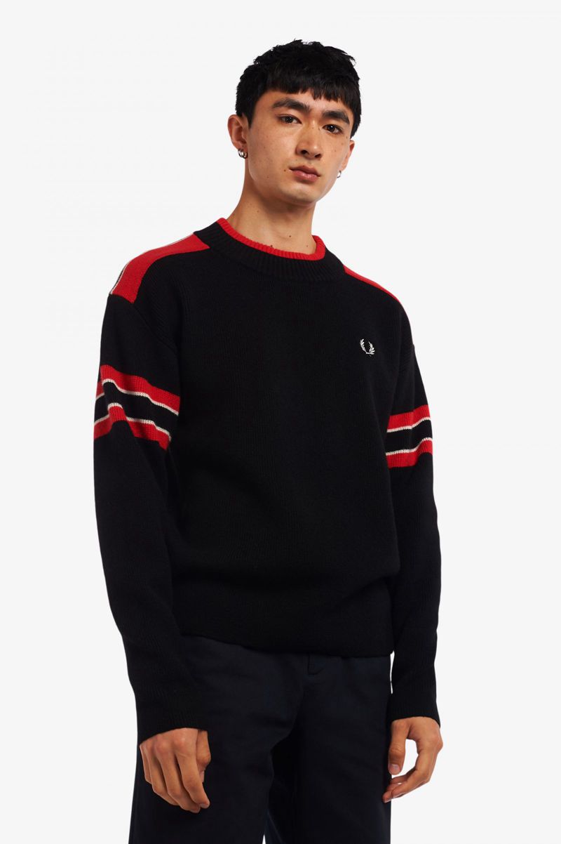 Men\'s Fred Perry K2802 Knitwear Black | 5297486-LS