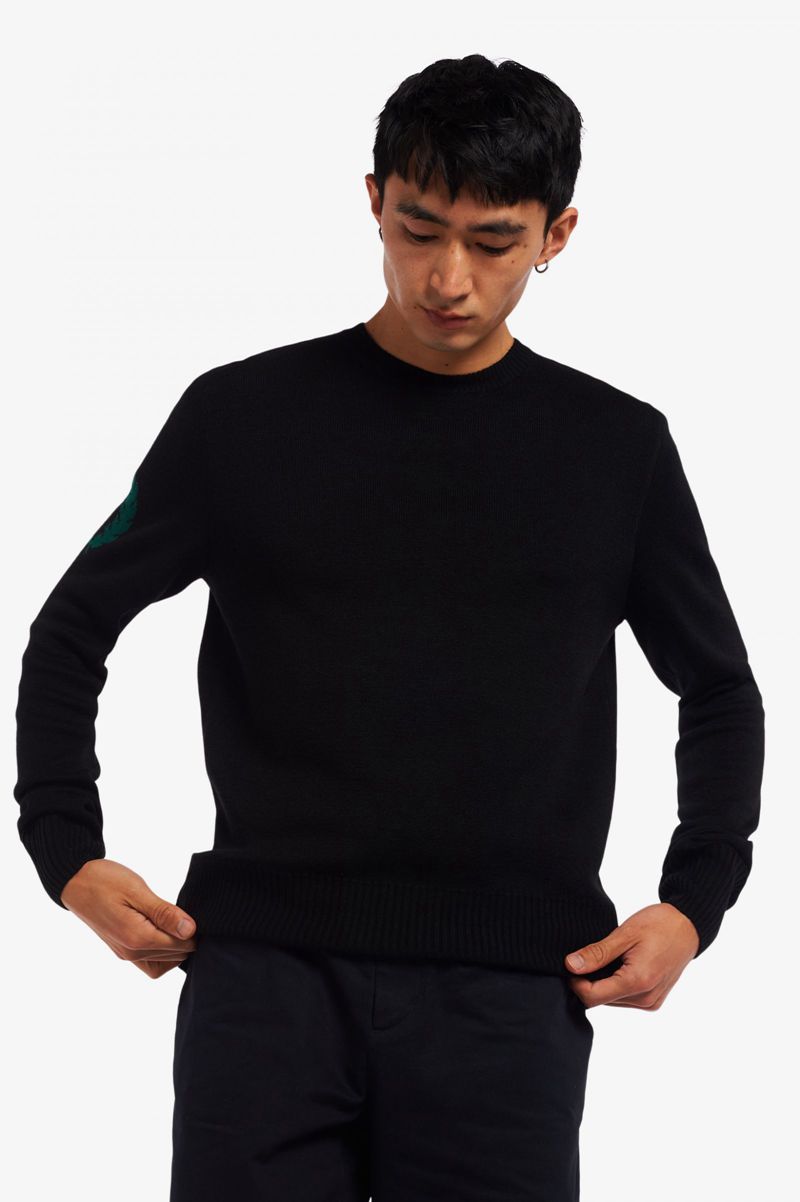 Men's Fred Perry K2803 Knitwear Black | 9153872-VE